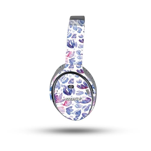 Image of MightySkins Carbon Fiber Skin Compatible with Bose QuietComfort 35 II Headphones - Blue Petals | Protective, Durable Textured Carbon Fiber Finish | Easy to Apply