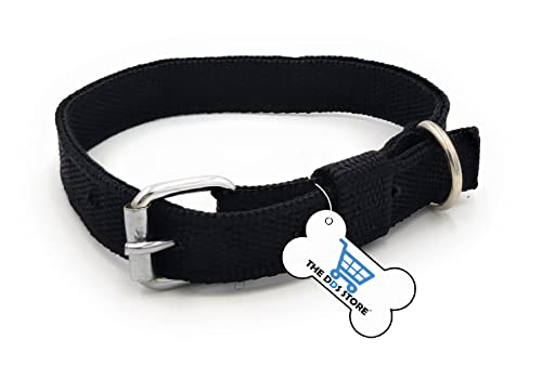 Image of Dog Training Lead 10.FT Long Rope Cotton Nylon Webbing Recall Obedience Line Leash for Pet Best for Small to Medium Breed Dogs (10.Feet Leash & Collar 0.75 inch, Black)