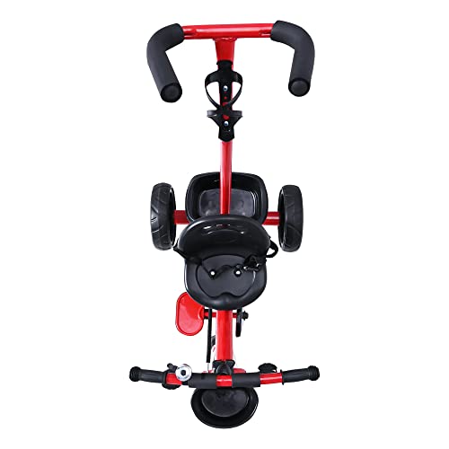 Zippy Toys Triciclo Infantil Com Apoiador, Feito de Plástico e Aço Carbono. Possui Apoiador Removíve