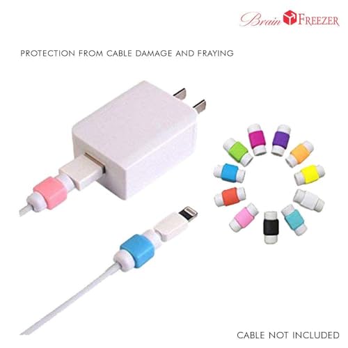 Image of Brain Freezer Data Cable Protector Cover for USB Charger Cable Cord (Multicolour) - Pack of 50