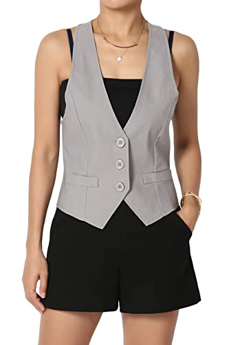 TheMogan Dressy Casual Versatile Racerback Vest Uniform Tuxedo Suit Waistcoat