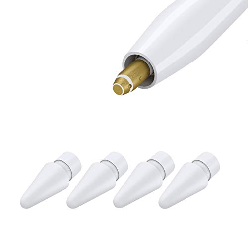 Replacement Tips Compatible with Apple Pencil 2 Gen iPad Pro Pencil, Logitech Crayon Digital Pencil - Apple Pencil iPencil Nib for iPad Apple Pencil 1 st/Pencil 2 Gen White 4 Pack