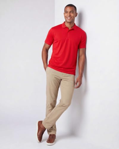 Image of 3 Pack:Mens Quick Dry Fit Polo Shirt Short Sleeve Golf Tennis Clothing Active Wear Athletic Performance Tech Sports Essentials Moisture Wicking Casual Dri-Fit T Shirts Set