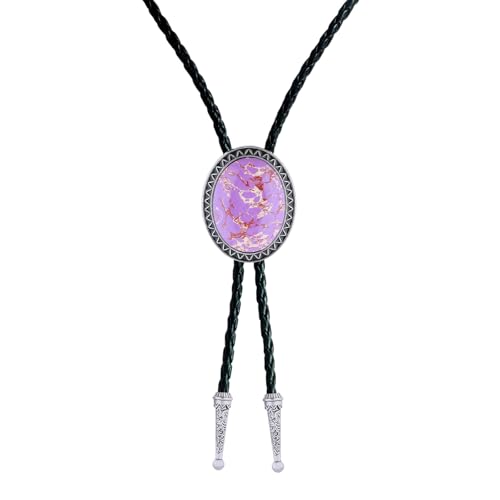 Image of Vintage Western Cowboy Rodeo Black Agate Bolo Tie for Men Women