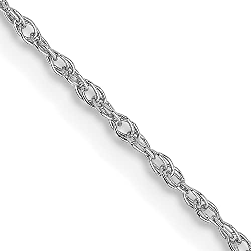 IceCarats 14K Solid White Gold 0.8mm Rope Chain Twisted Link Necklace2