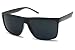 Unisex Classic Square Super Dark Black Limo Tint Lens Keyhole Frame Sunglasses (Matte Black, Black)