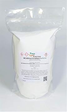 Metabisolfito di sodio Na2S2O5 1kg (sodio disolfito o pirosolfito sodico). Conservante alimentare, trattamenti delle acque, colorante della carta o precipitatore d'oro