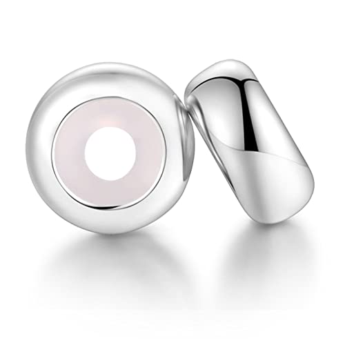 LOVANS 2 PCS 925 tapón espaciador de goma de plata esterlina para pulseras europeas de bricolaje