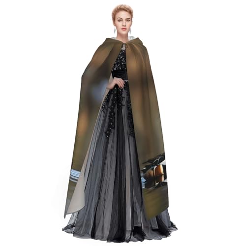 Cape de magicien à capuche imprimé colvert pour réussir son costume de vampire adulte - 4