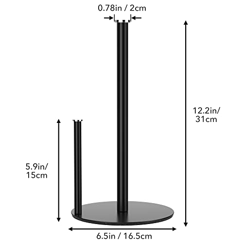 Black Paper Towel Holder Countertop - Free Standing Paper Towel Holder Stand For Kitchen Rolls, Non Slip Paper Towel Roll Holder, Modern Kitchen Countertop Organizer Fits Most Size Paper Roll #TOP4
