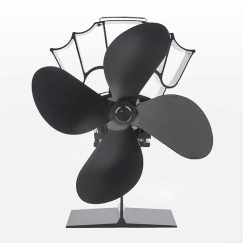 Ventilador de chimenea, quemador de troncos de 4 aspas, alimentado por calor, para chimeneas de leña, para distribuir el aire caliente de manera eficiente y ahorrar energía