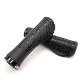 FamGift 自転車グリップ ゴム製 滑り止め 柔らかい 耐久性衝撃吸収 耐震 取付簡単 左右セット 1ペア 人間工学ハンドルグリップ 握りやすい 内径22mm クロスバイク スポーツバイク マウンテンバイクに適用(ブラック)