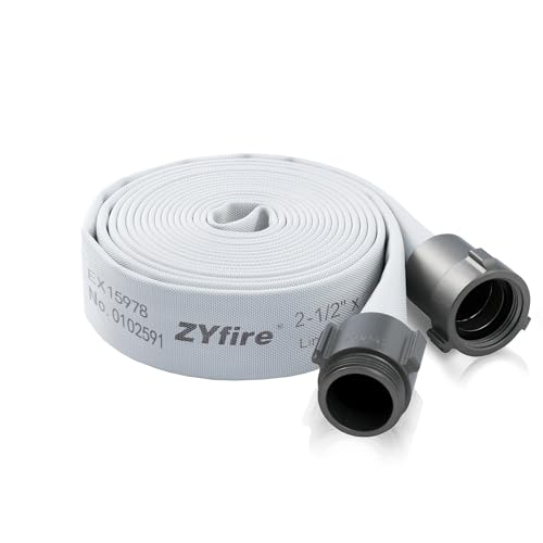 ZYfire Fire Hose 2-1/2" ID x 25 ft with aluminum NST/NH couplings