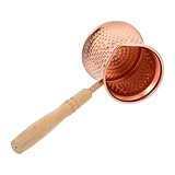 ULDIGI 銅メッキ木製ハンドル付き式コーヒーポット 多機能キッチンミルクケトル エスプレッソポット 家用カフェショップ対応