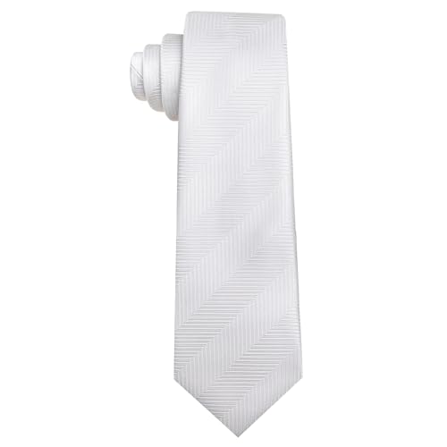 Image of Barry.Wang Stripe Men Ties Set Classic WOVEN Necktie with Handkerchief Cufflinks Formal