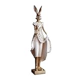 lapin femelle ou mâle . 【Matériau】Cette figurine de lapin est fabriquée en résine de haute qualité, avec des bords lisses. Ses dimensions sont de 6 cm x 32,5 cm.