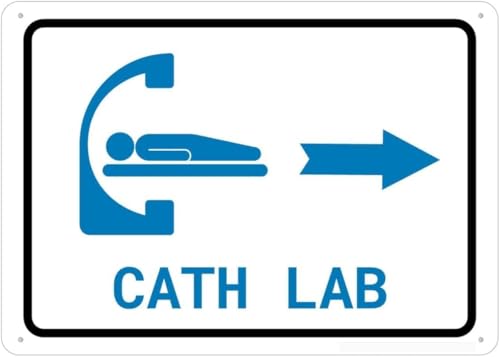 Notice Cath Lab Right Arrow Metal Tin Sign Vintage Wall Plaque for Business Medical Premises Clinic Hospital Farmhouse Health Facility Directional Guidance Decor 8x12 Inch