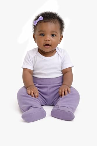 KIDS STYLE Baby Mädchen Stramplerhose Hose mit Fuß, Bekleidungsgröße: 62, Farbe: Set 6 3er Pack Herzen Dunkelblau