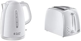 Russell Hobbs Textures White Kettle with 2 Slice Toaster