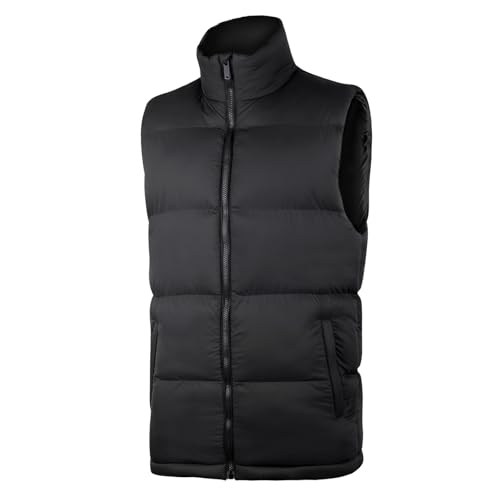 BWBIKE Ropa de Abrigo de Invierno para Hombre Chaleco Acolchado Cuello Alto Casual Chaleco Suave Chaqueta sin Mangas Acolchada Gruesa a Prueba de Viento