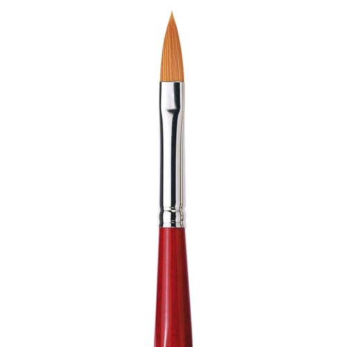 Image of da Vinci Watercolor Series 5584 CosmoTop Spin Paint Brush, Pointed Oval Synthetic with Red Handle, Size 8 (5584-08)