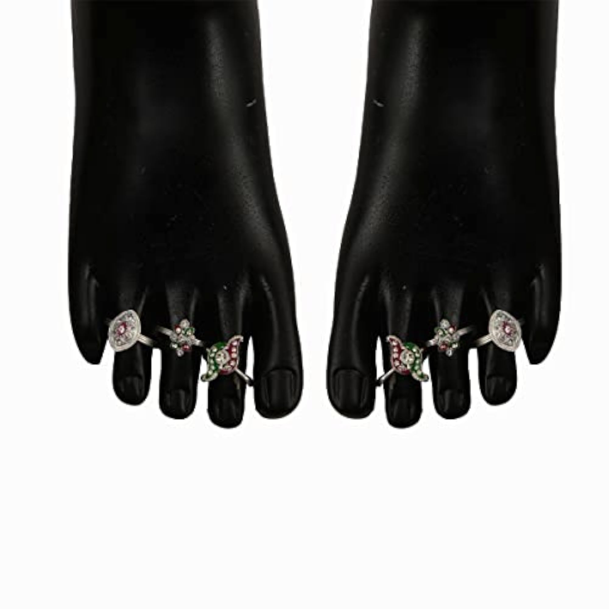 Set of 3 Pairs Toe Rings - Traditional Style