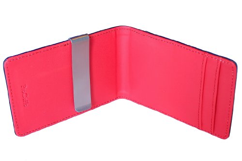 New Red Slim Simple Style Metal Money Clip Leather Wallet ID Credit Card Holder Purse