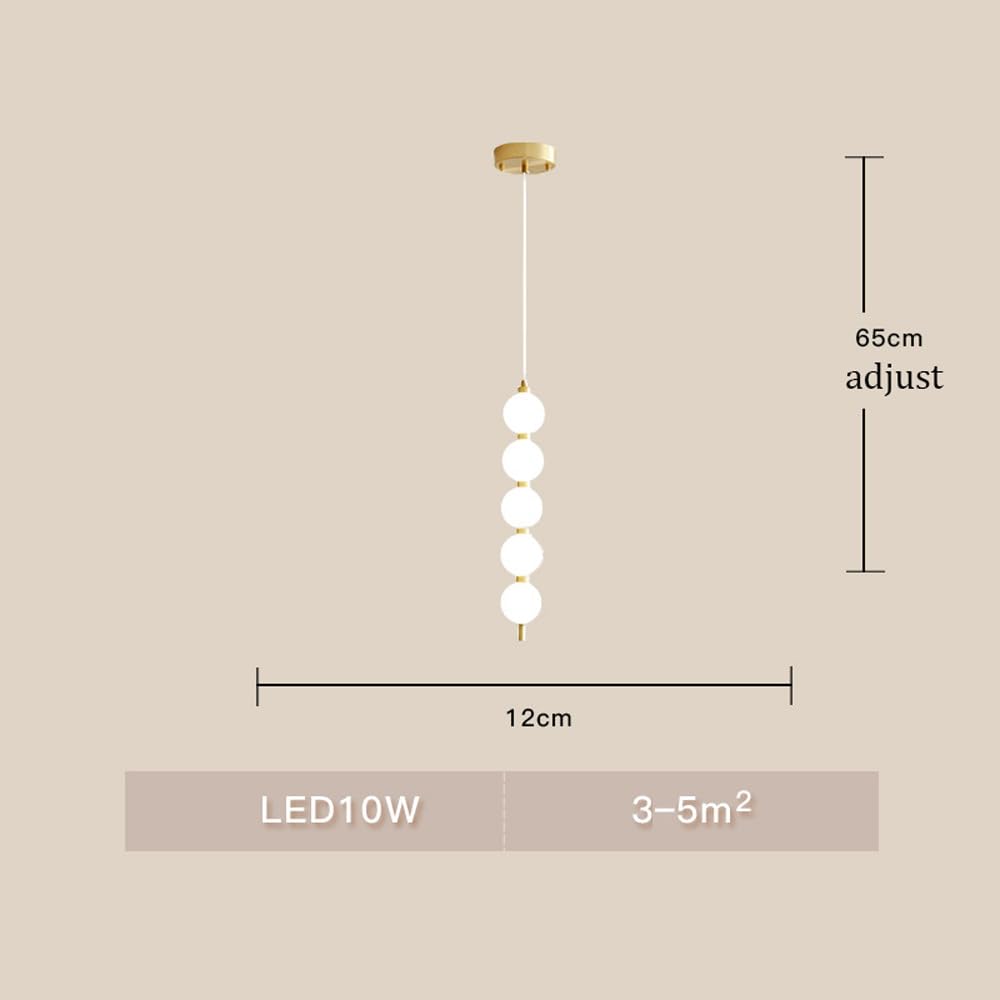 Lampadario a sospensione lineare a forma di globo in rame a 5 luci Isola della cucina Lampada a sospensione a barra lunga dorata Lampadario a soffitto a forma di bolla a sfera per scala Camera da