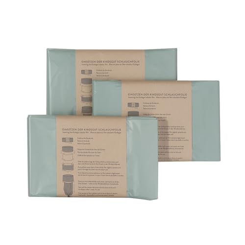Kindsgut set de 3 sac poubelle à couches - film tubulaire, environ 25-30 couches pleines en une seule vidange, parfum discret et frais