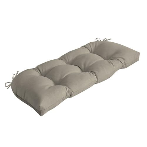 Image of Arden earthFIBER Outdoor Wicker Settee Cushion, 41.5 x 18, Rain-Proof, Fade Resistant Sandbar Taupe Texture