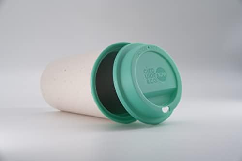 Circular Now Cup - 12oz/340ml Reusable Coffee Cup Made from Recycled Single Use Cups. (Cream & Happy Mint)