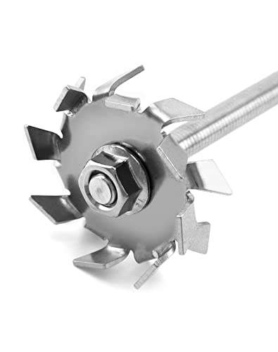 QWORK Dispersing Disc Dispersing Machine Blade Paddle Impeller, Stainless Steel Dispersion Impeller for Blender Overhead Stirrer Electric LAB Mixer, 8 x 300mm Rod, 50mm Disc