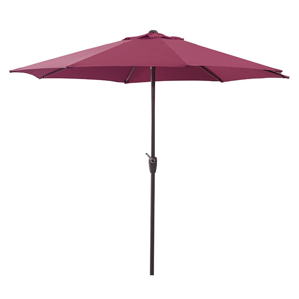 HCZKIUJY Umbrella Outdoor Sun Shade Sunshine Protective, Hardcore Outdoor Umbrella with Crank, Garden Parasol for Lawn Deck Patio and Balcony (Red 270cm*270cm)