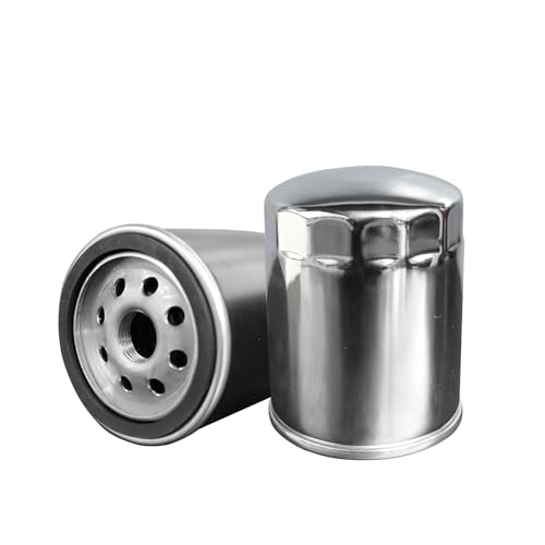 USOHAWLK Motorcycle Oil Filters Replacement for Harley FLDE FLFB Road King FLHX Street FXBR, Chrome, Easy Install, 1 PCS