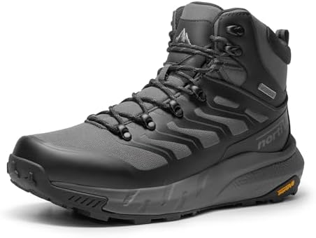 NORTIV 8 Men's Lightweight Hiking Boots Waterproof Breathable Outdoor Trekking Camping Ankle Boots Fern