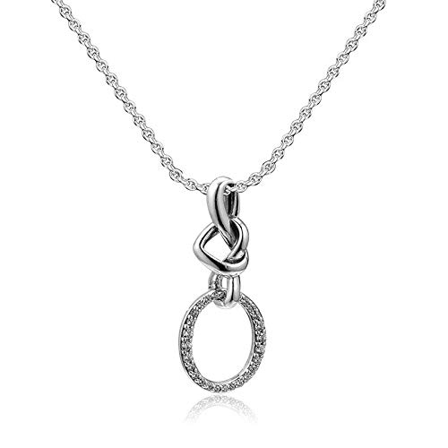 Collier cœur noué en argent pour femme le cadeau idéal en cristal