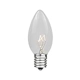 Novelty Lights 25 Pack C9 Outdoor Christmas Replacement Bulbs, Clear, E17/C9 Intermediate Base, 7...