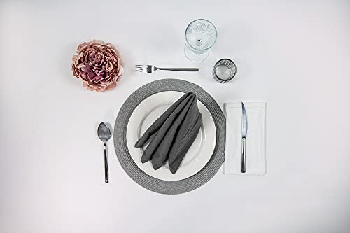 Set de 6 servilletas de Tela Suaves Color Gris Oscuro I 100% algodón orgánico sostenible con certificación Gots I Tamaño 45x45 cm I para Fiestas, Navidad, cenas, decoración de Mesa 3 Set de 6 servilletas de Tela Suaves Color Gris Oscuro I 100% algodón orgánico sostenible con certificación Gots I Tamaño 45x45 cm I para Fiestas, Navidad, cenas, decoración de Mesa