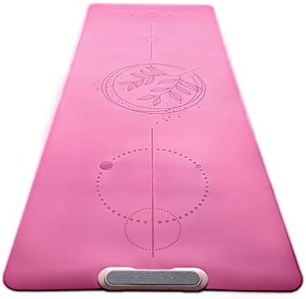 COOLU Innovative Yoga Mat For Home Workout And Outdoor Exercises - Non-Slip Thick Yoga Mat for Fitness, Pilates, Stretching - Eco Friendly Pink Yoga Mat For Working Out for Women and Men