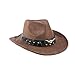Unisex Wide Brim Cowboy Hat for Men and Women, Outdoor Faux Felt Cowboy Hats with String, Fashionable Durable Cowboy Hat, Ideal for Outdoor Activities Camping and Riding, Coffee