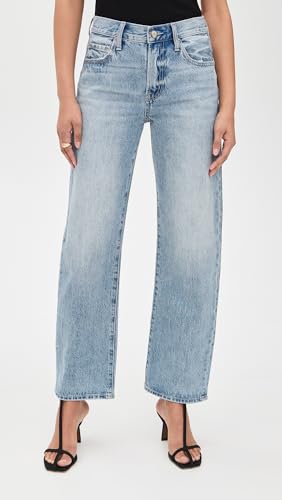 Image of PISTOLA - Lexi Mid Rise, Signature Bowed Straight Jeans - Light Denim Jeans