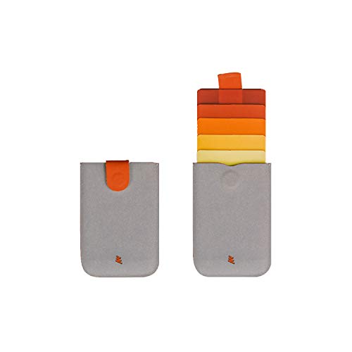 Allocacoc Slim wallet, DesignNest DAX wallet, Cascading pull-tab wallet, Hold upto 6 cards, small wallet, Card holder, Purse (RedGrey, Microfiber)