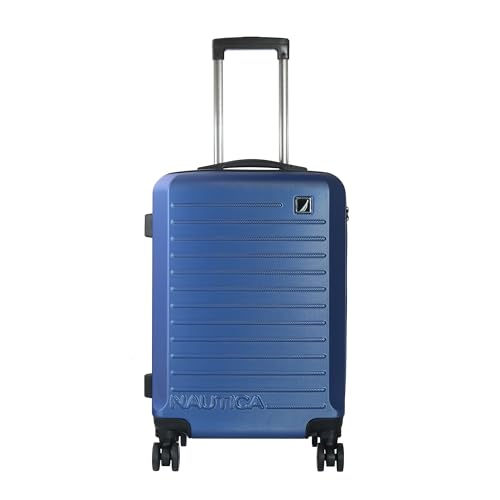 Image of Nautica Trolley Luggage Bag 20 inches - Lightweight | ABS Hardshell Material|Trolley with 4 Spinner Wheels and Resetable Combination Lock | Unisex | Small Cabin Trolley Bag for Men & Women, Navy Blue