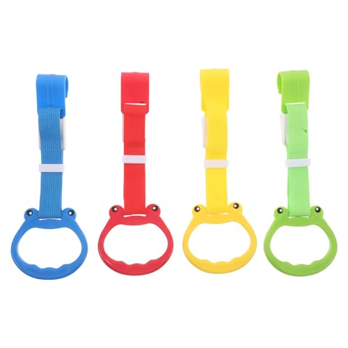 PERSELOSO ベビーサークル用プルアップリング 4個 - 調節不可 カラフル 歩行練習補助 スタンドアップリング 幼児用ベビーサークル用