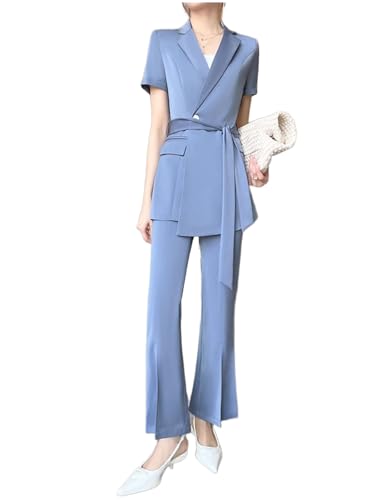 Costume femme 2 pièces fluide avec ceinture pour sublimer la taille
