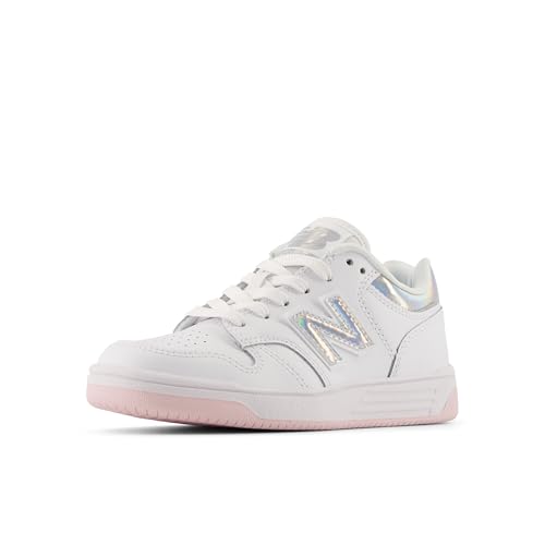 New Balance Kinder 480 V1 Schnür-Sneaker, Weiß/Rose Sugar, 13...