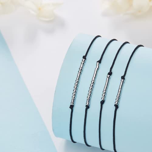 Ldurian Morse Code Bracelets For Father Mother Son Son - Adjustable String Matching Bracelets Secret Message Jewelry Gifts #TOP4