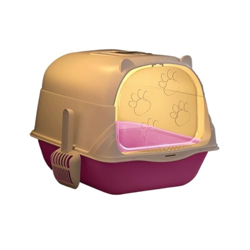 Arenero para gatos con tapa jumbo extra grande rosa miniatura 1