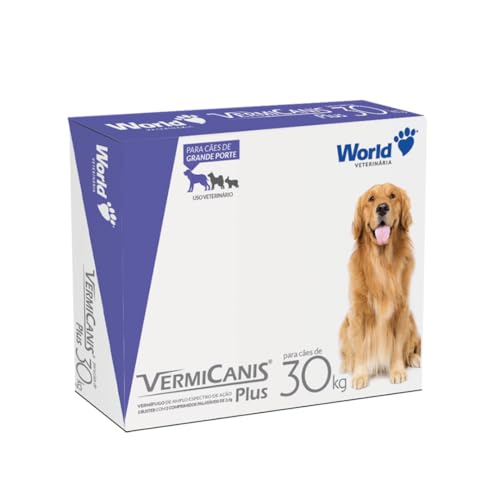 VermiCanis Plus Vermífugo World para Cães de 30Kg - 2 Comprimidos