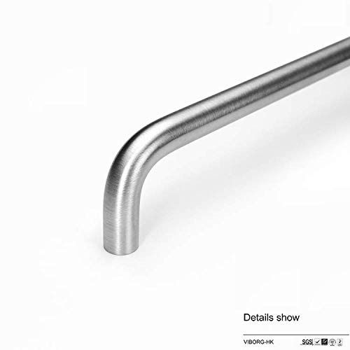VIBORG 10 Pieces Solid SUS304 Stainless Steel Modern Kitchen Cabinet Cupboard Door Handles Pull Wardrobe Vanity Dresser Drawer Handle Pulls Satini Nickel Brushed (10 - Image 3